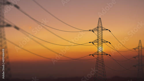 Pylons for Transporting Electricity and Power