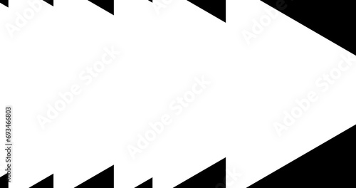Pack of Black and white Arrow Transition pulse like straight smooth animation. Right-left visual transfer follow monochromatic geometric illusion transition stock motion graphic.