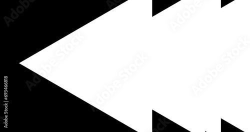 Pack of Black and white Arrow Transition pulse like straight smooth animation. Right-left visual transfer follow monochromatic geometric illusion transition stock motion graphic.