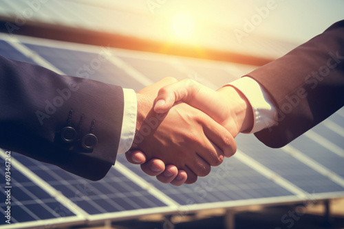 business solar panels, shake hands energy, renewable energy, corporate investment solar, Alternative energy