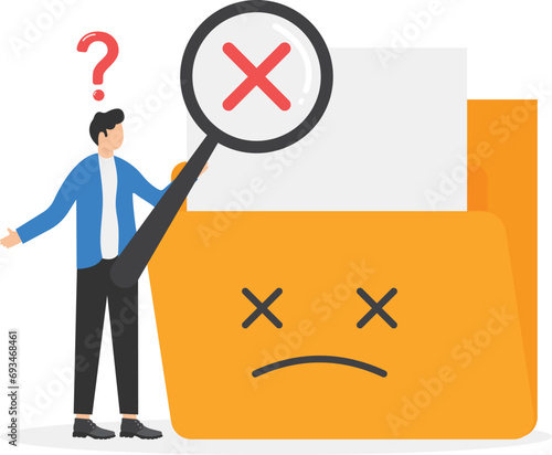 No data found and business people.business error,Flat vector illustration


