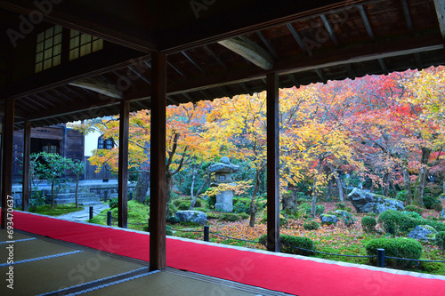 錦秋の京都市洛北 圓光寺の紅葉庭園 photo