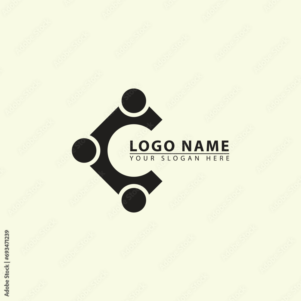 Connected human icon logo. Community, business and company vector logo icon. Connected human icon logo. Community, business and company vector logo icon.