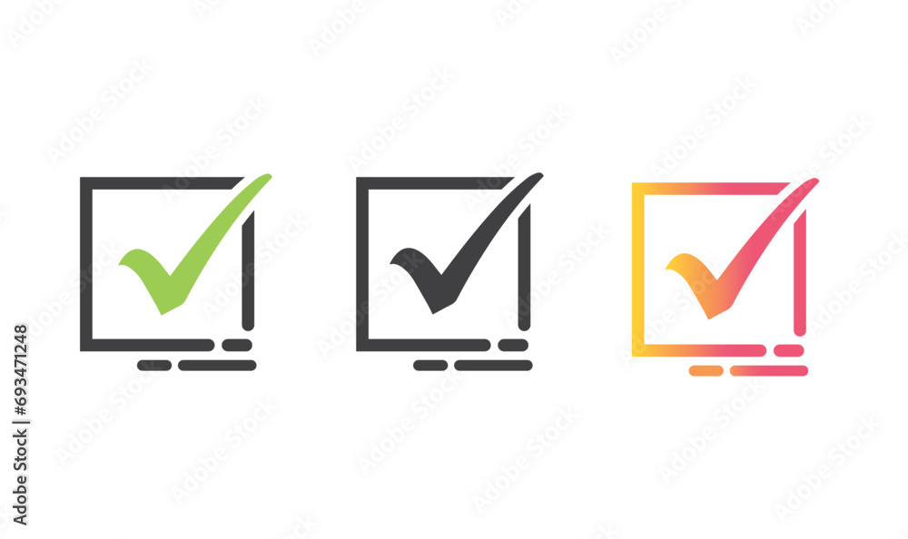 Check mark, a field to mark something true or successful. Check mark, a field to mark something true or successful.