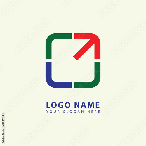 Abstract business up arrow logo icon on box. Vector design template business.