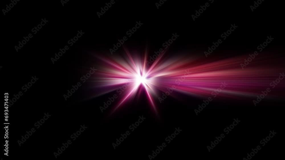 Loop center flashing star glow orange gold rays radial optical lens