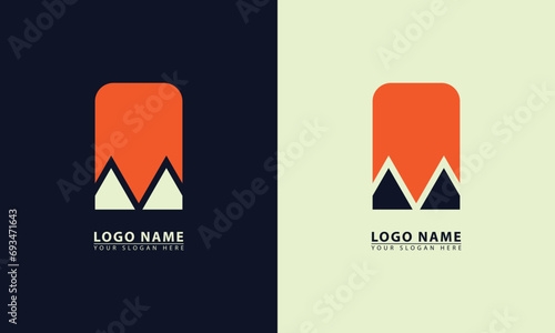 Mountain adventurer icon logo. Mountain adventurer flat design vector icon logo.