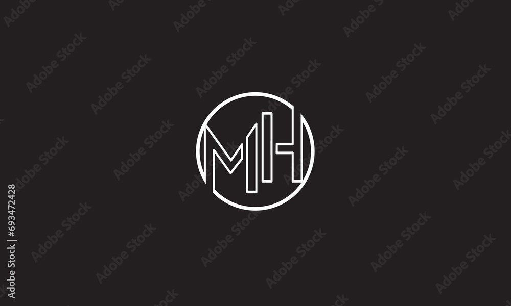 MH, HM , M , H , Abstract Letters Logo Monogram MH, HM , M , H , Abstract Letters Logo Monogram