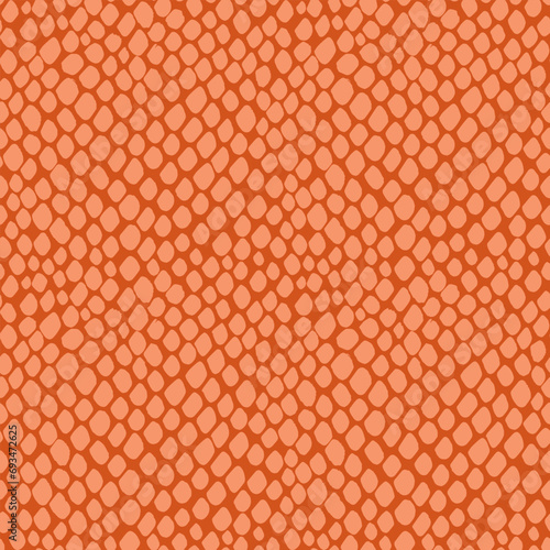 Snake skin seamless pattern with color of Peach. Texture of scales of crocodile, alligator, lizard, reptile. Fashion and luxury textile design. For print, banner, cover, wrapping paper.