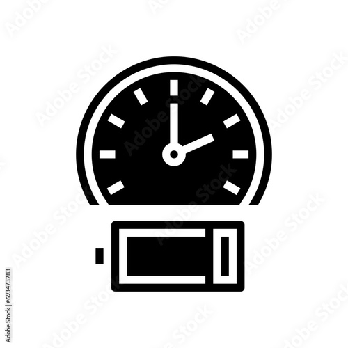 life span battery glyph icon vector. life span battery sign. isolated symbol illustration