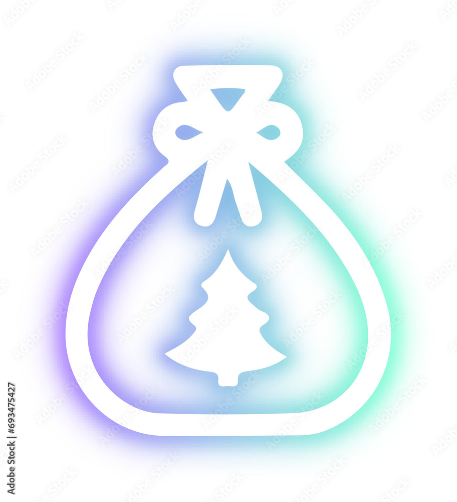 Fototapeta premium Set of Christmas neon