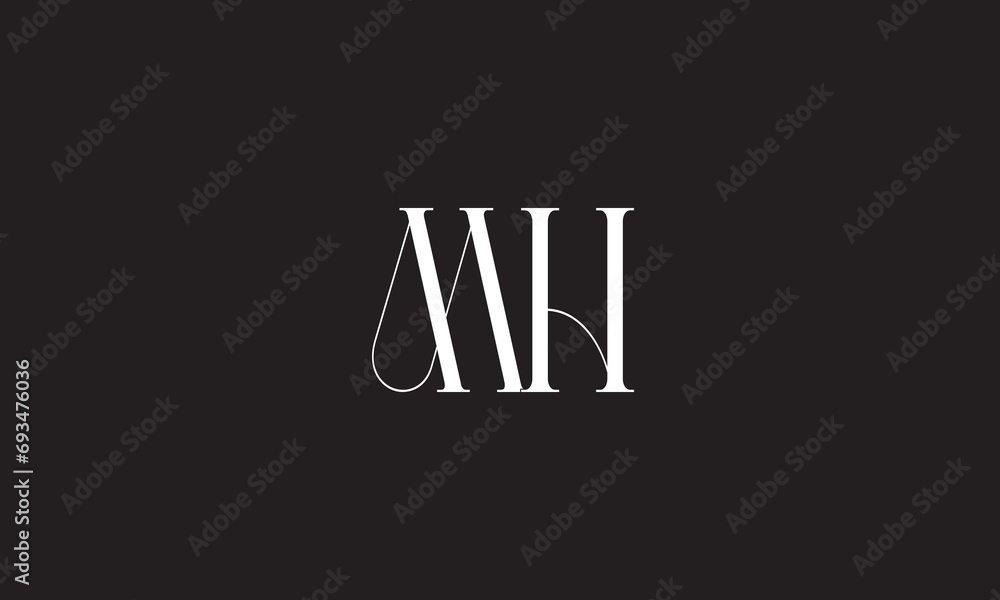 MH, HM , M , H , Abstract Letters Logo Monogram MH, HM , M , H , Abstract Letters Logo Monogram