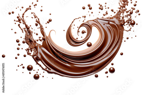 A graphic resource featuring chocolate splashes in a swirl pattern, available in PNG format