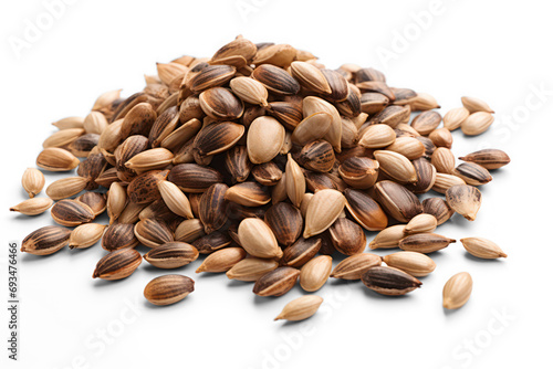 pile of seeds isolated on transparent background, png file  photo