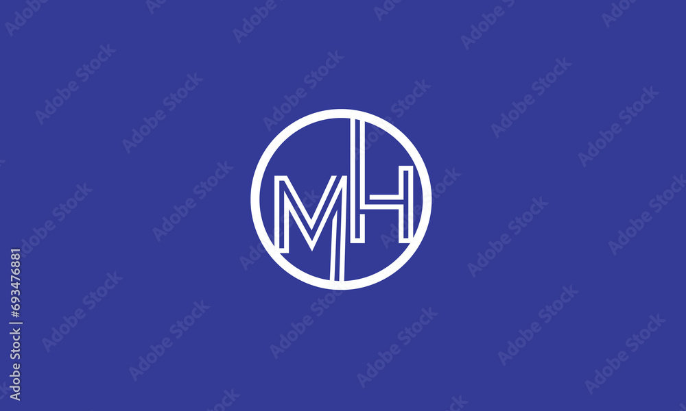 MH, HM , M , H , Abstract Letters Logo Monogram MH, HM , M , H , Abstract Letters Logo Monogram