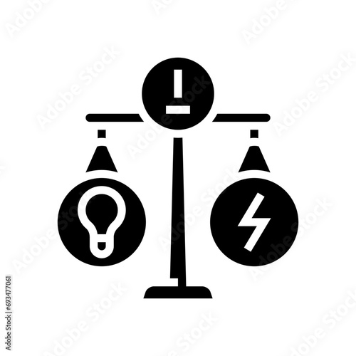 grid balancing energy glyph icon vector. grid balancing energy sign. isolated symbol illustration