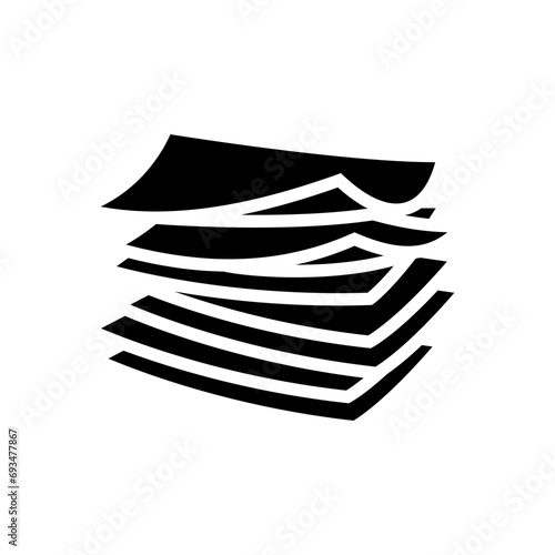 pages stacked list glyph icon vector. pages stacked list sign. isolated symbol illustration