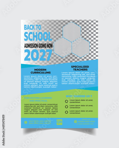 Wonderful Unique Kids Education Flyer or School Admission Leaflet Poster A4