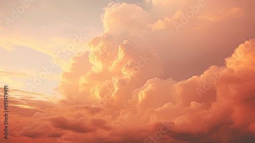beautiful photography of clouds in the sky rich orange color grade. generative AI