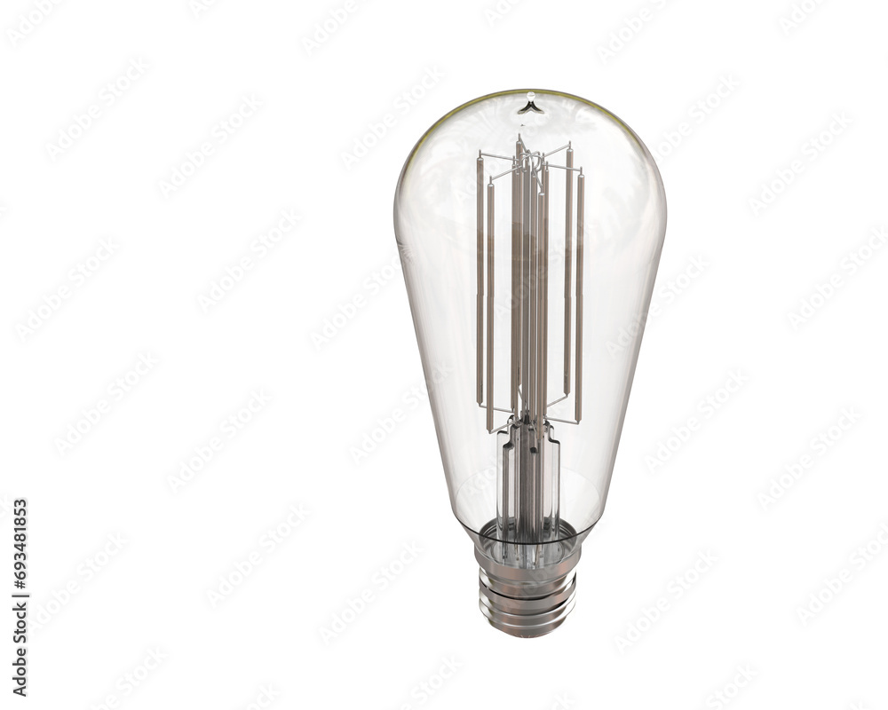 Light bulb isolated on transparent background. 3d rendering - illustration Light bulb isolated on transparent background. 3d rendering - illustration