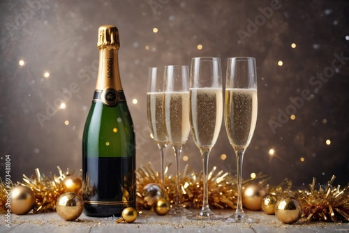 new year background with champagne