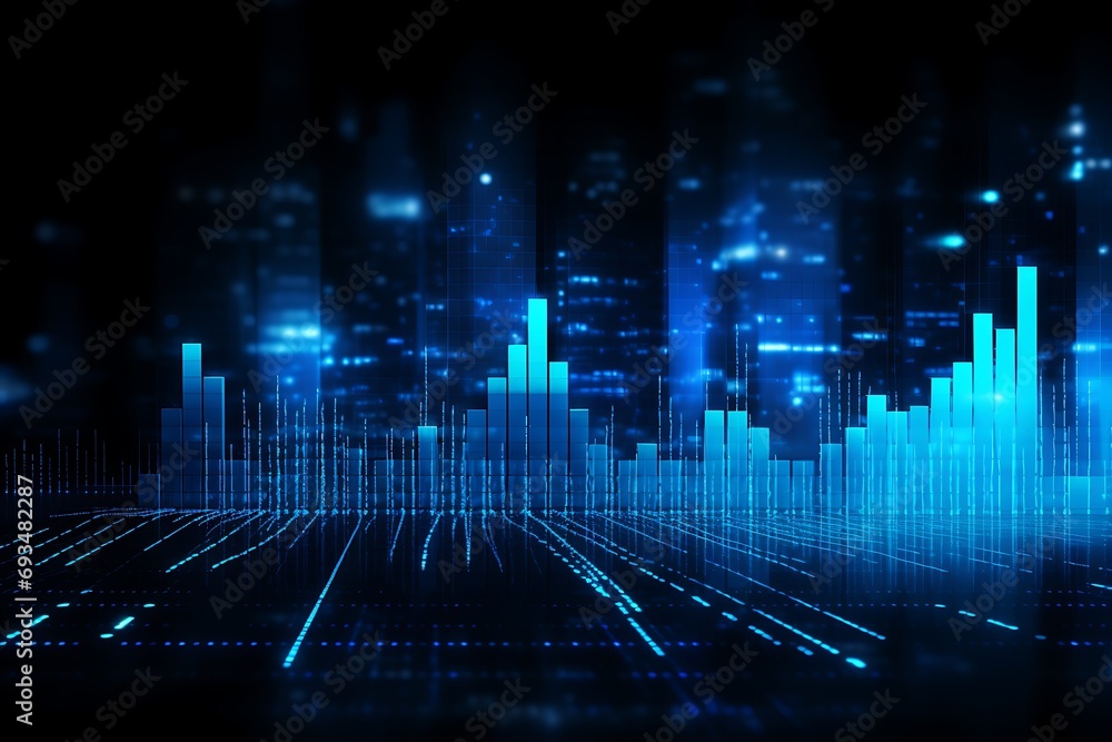 Financial chart on abstract blue background. 3d rendering toned image Financial chart on abstract blue background. 3d rendering toned image