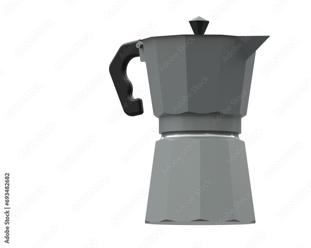 Kettle isolated on transparent background. 3d rendering - illustration