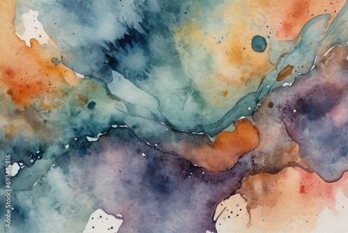 painted abstract surface in watercolor