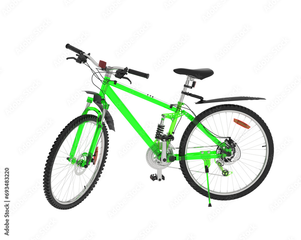 Mountain bike isolated on transparent background. 3d rendering - illustration