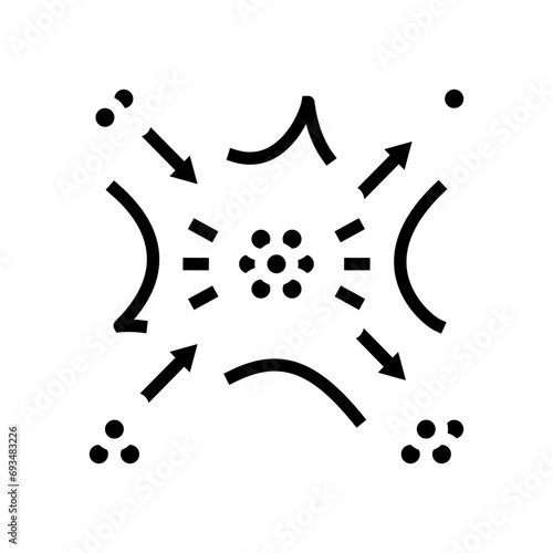 fusion nuclear energy glyph icon vector. fusion nuclear energy sign. isolated symbol illustration