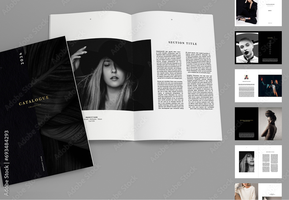 Minimal Black Catalog Stock Template Adobe Stock