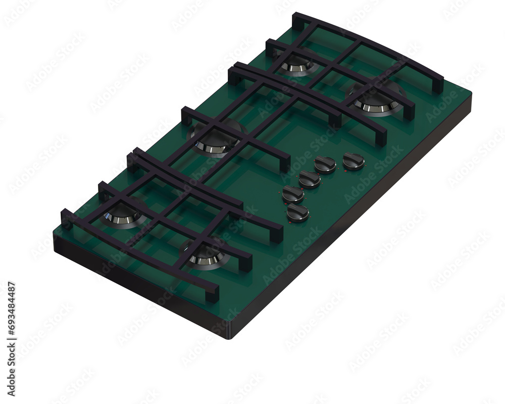 Stove isolated on transparent background. 3d rendering - illustration