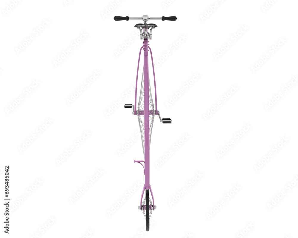 Retro bike isolated on transparent background. 3d rendering - illustration