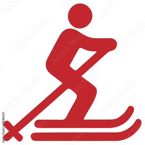 スキーのアイコン 赤