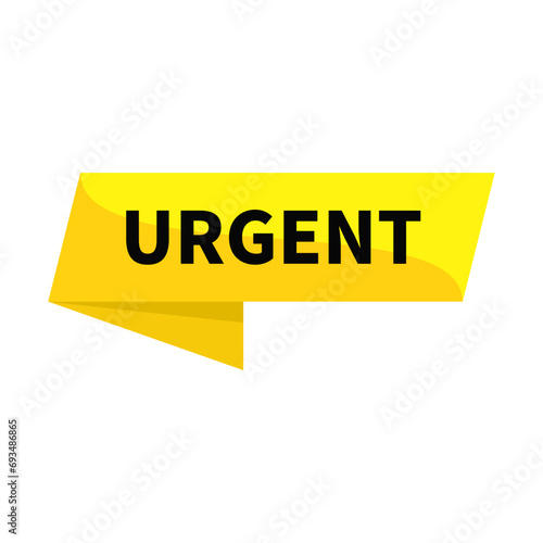 Urgent In Yellow Ribbon Rectangle Shape For Information Announcement Sale Promotion Business Marketing Social Media

