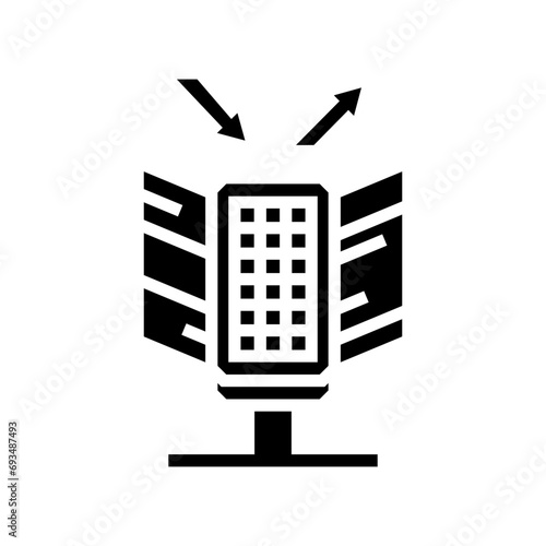 reflectors solar panel glyph icon vector. reflectors solar panel sign. isolated symbol illustration
