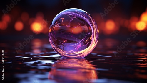 Wallpaper Mural A glass ball with a swirl of fire inside illustration generated with AI Torontodigital.ca