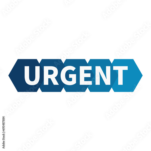 Urgent In Blue Hexagonal Rectangle Shape For Information Announcement Sale Promotion Business Marketing Social Media
