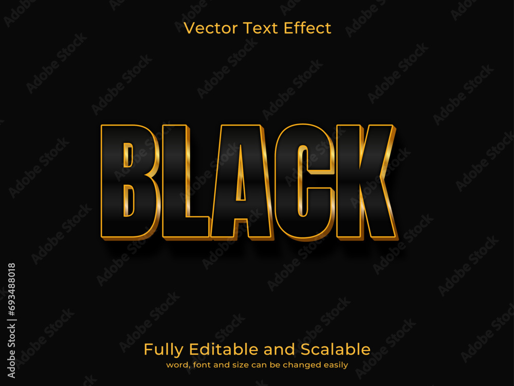 Stylish text effect with elegant black gold color Stylish text effect with elegant black gold color