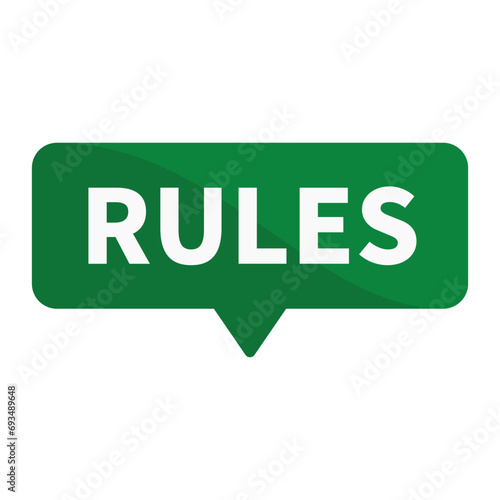 Rules In Green Rectangle Shape For Instruction Regulation Information Announcement Detail Education
