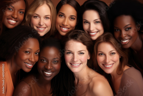 Close-up of group of beautiful women