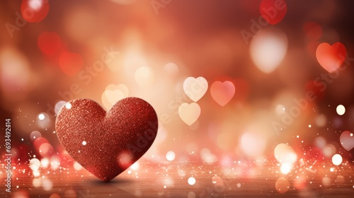 Beautiful and Bright Valentine's Day Wallpaper with Red Heart Icons.