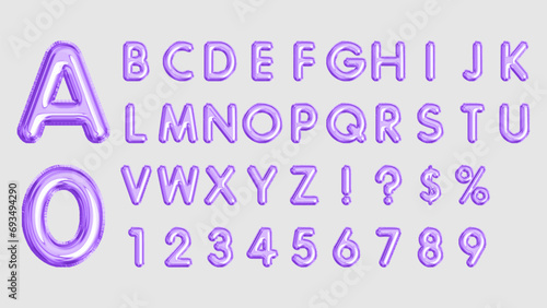 Violet Blue Balloon Letters And Numbers