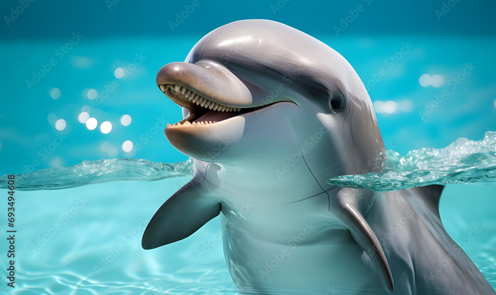 Fototapeta premium Happy dolphin swing in the sea