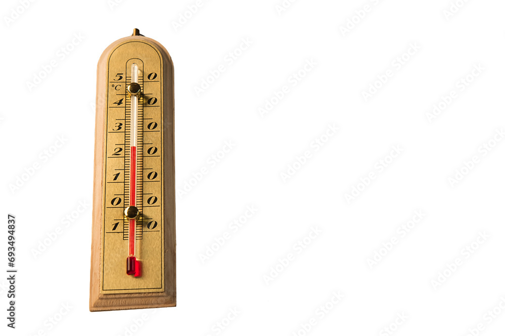 termometr wskazujący wysoką temperaturę otoczenia, bez tła. #693494837 -  Plakat do Salonu - Naklejka