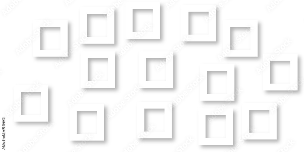 Abstract background and geometric style with simple lines and corners, square background paper texture. abstract design with white transparent material in squares shapes.