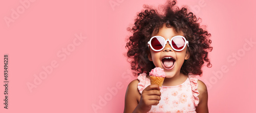 Cute Little Girl Eating an ...