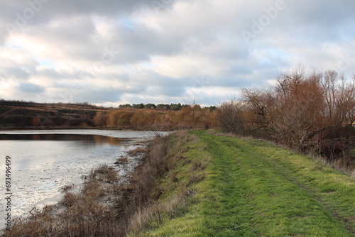 Wallpaper Mural A grassy field next to a body of water Torontodigital.ca