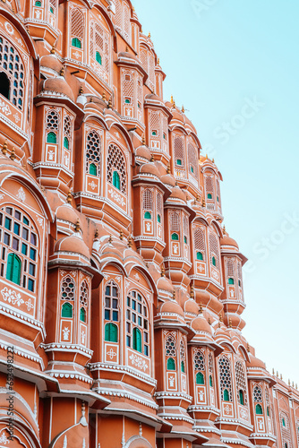 Obraz na płótnie facade of hawa mahal palace in jaipur, india w salonie