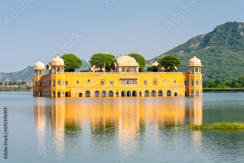 views of jal mahal water palace in jaipur, india